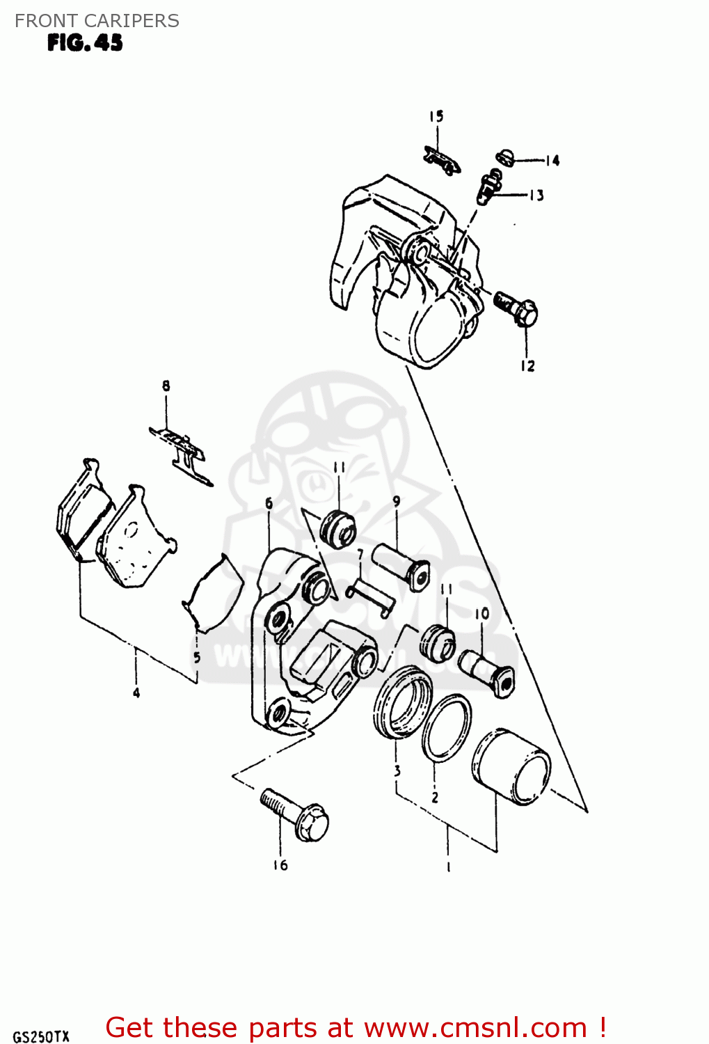 FRONT CARIPERS GS250T 1980 (T) USA (E03)