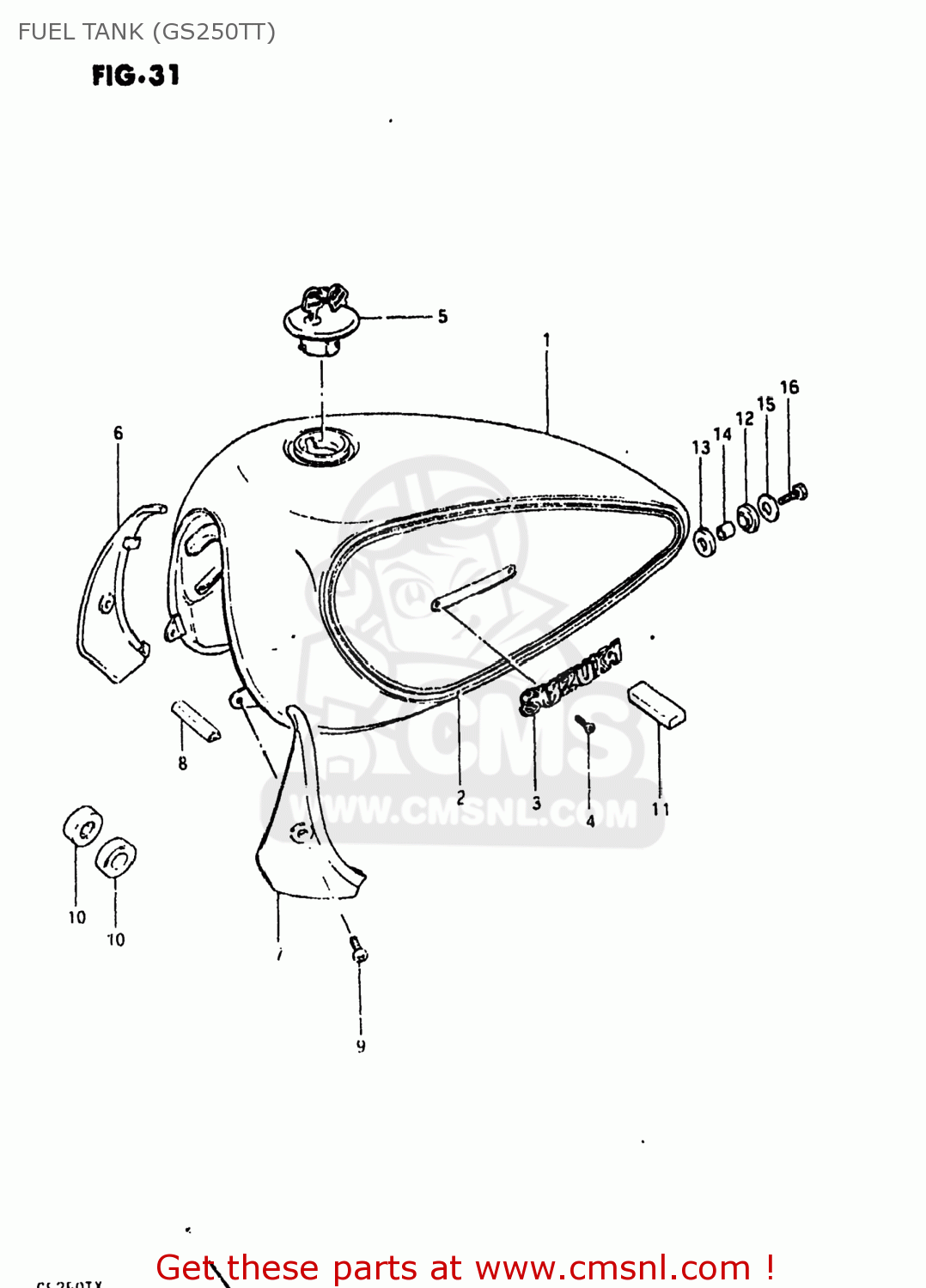 FUEL TANK (GS250TT) GS250T 1980 (T) USA (E03)