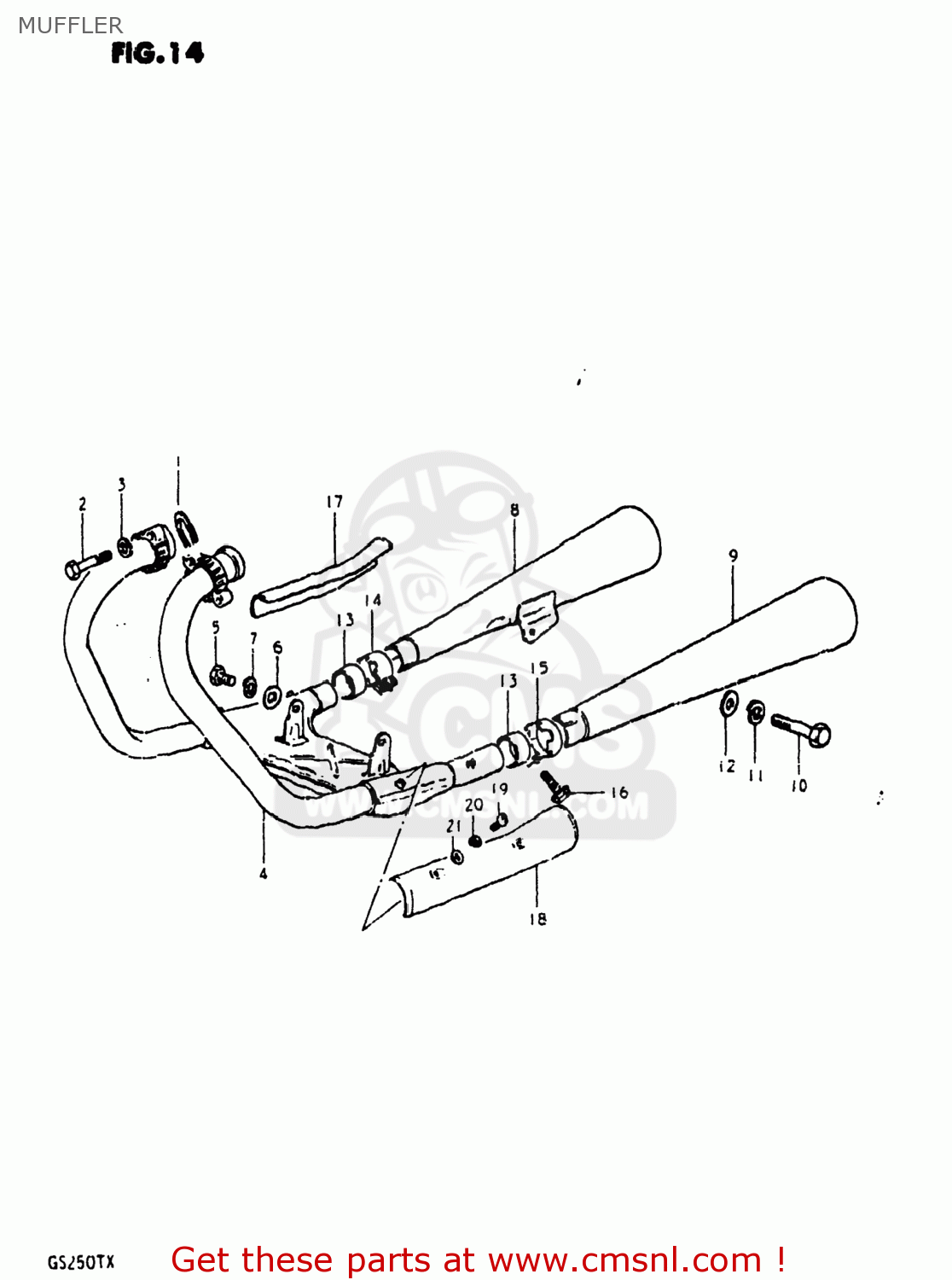 MUFFLER GS250T 1980 (T) USA (E03)