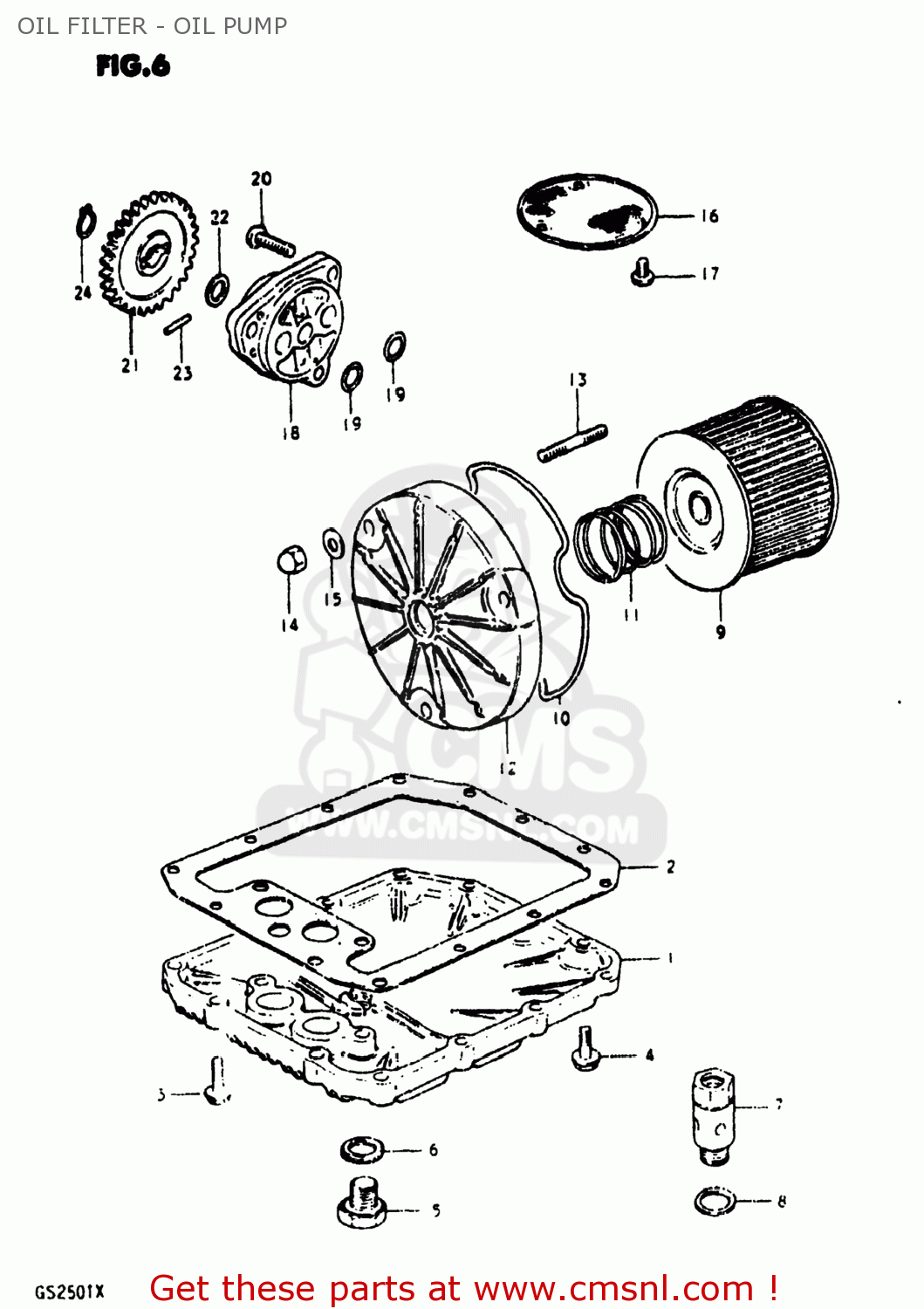 OIL FILTER - OIL PUMP GS250T 1980 (T) USA (E03)