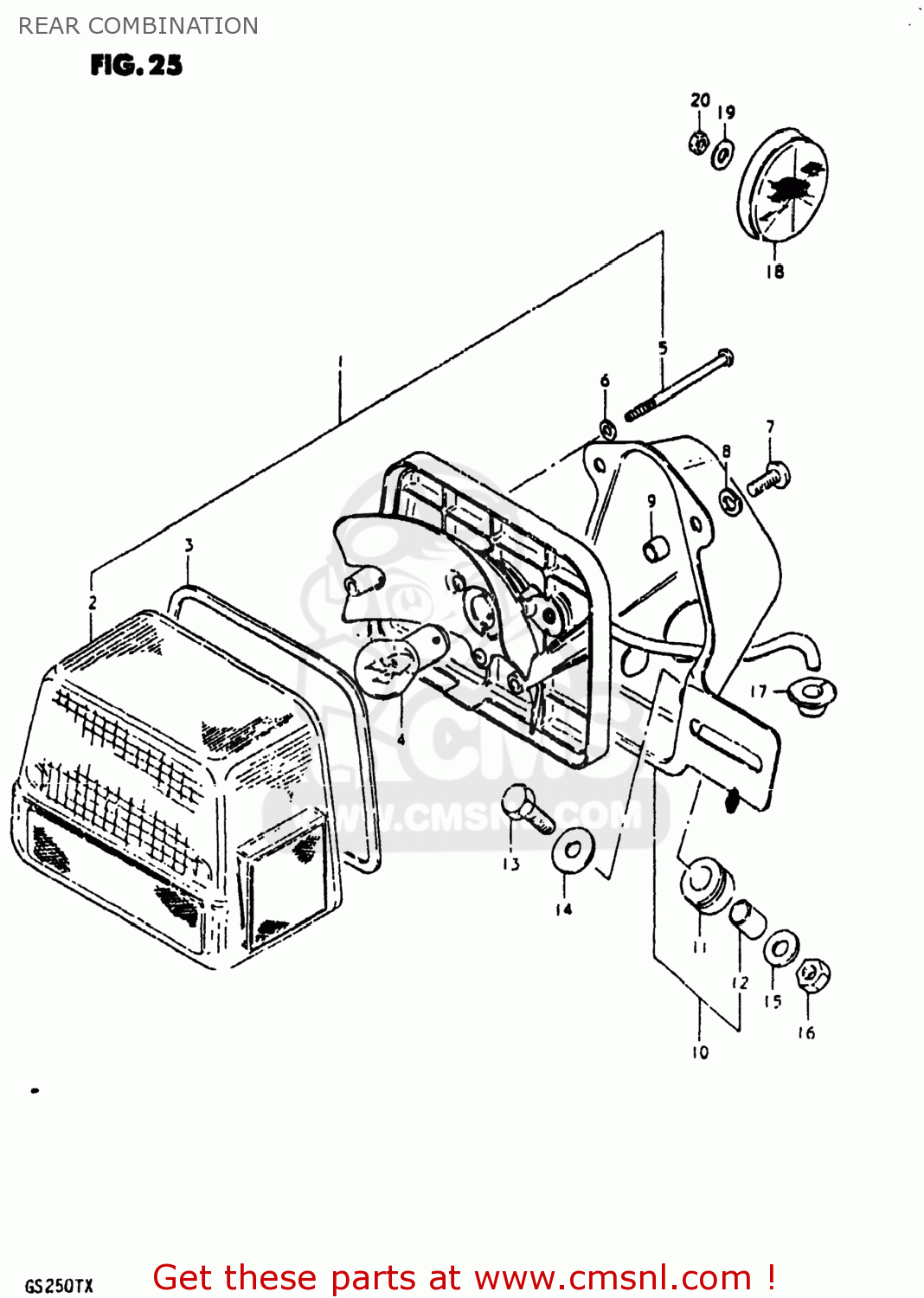 REAR COMBINATION GS250T 1980 (T) USA (E03)