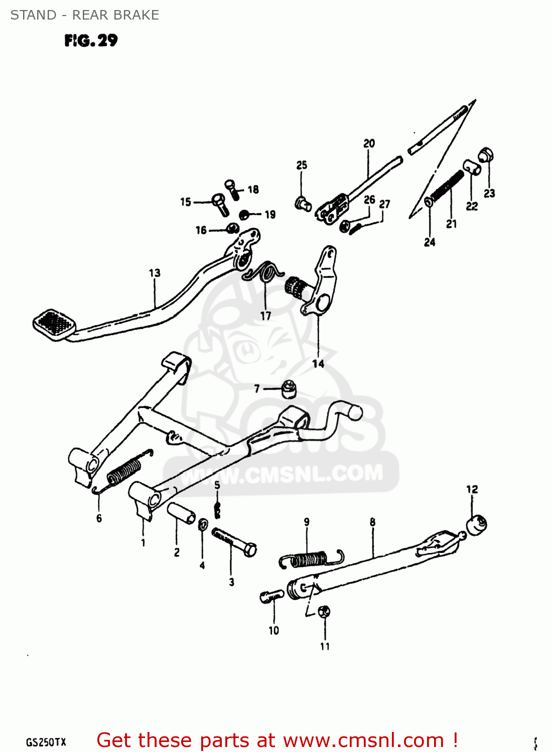 STAND - REAR BRAKE GS250T 1980 (T) USA (E03)