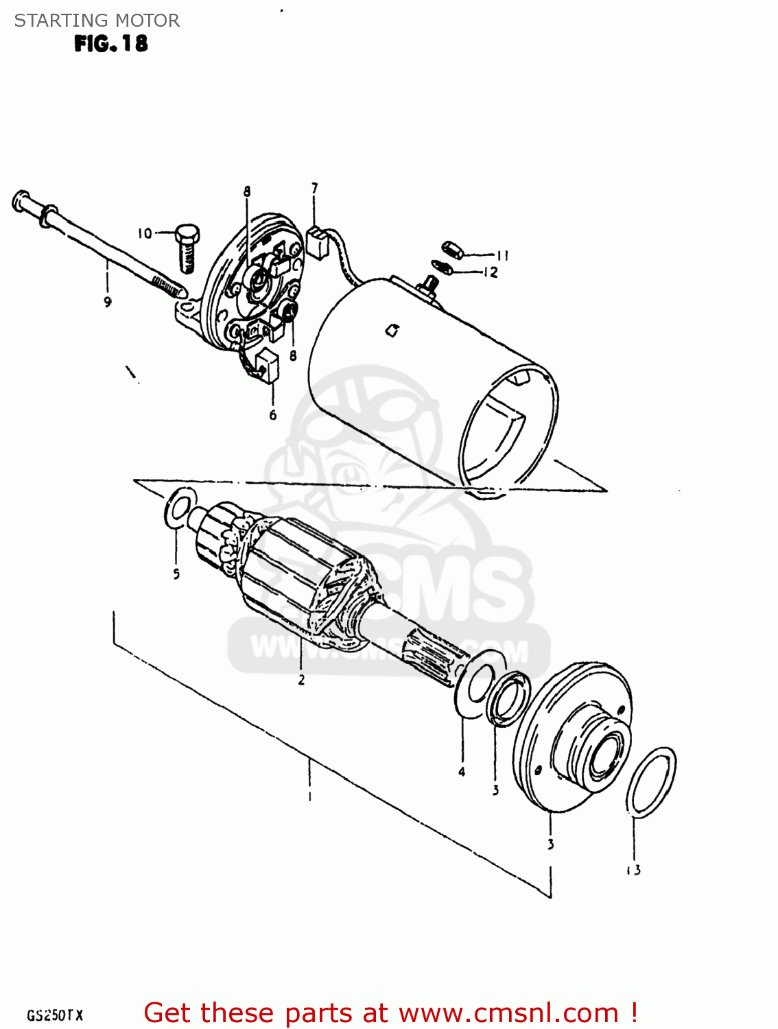 STARTING MOTOR GS250T 1980 (T) USA (E03)