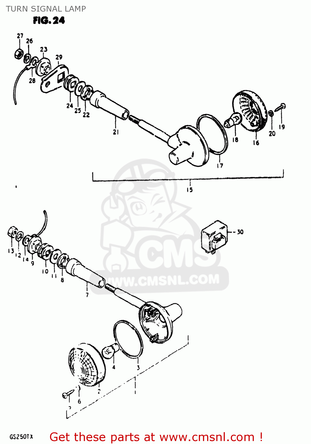 TURN SIGNAL LAMP GS250T 1980 (T) USA (E03)