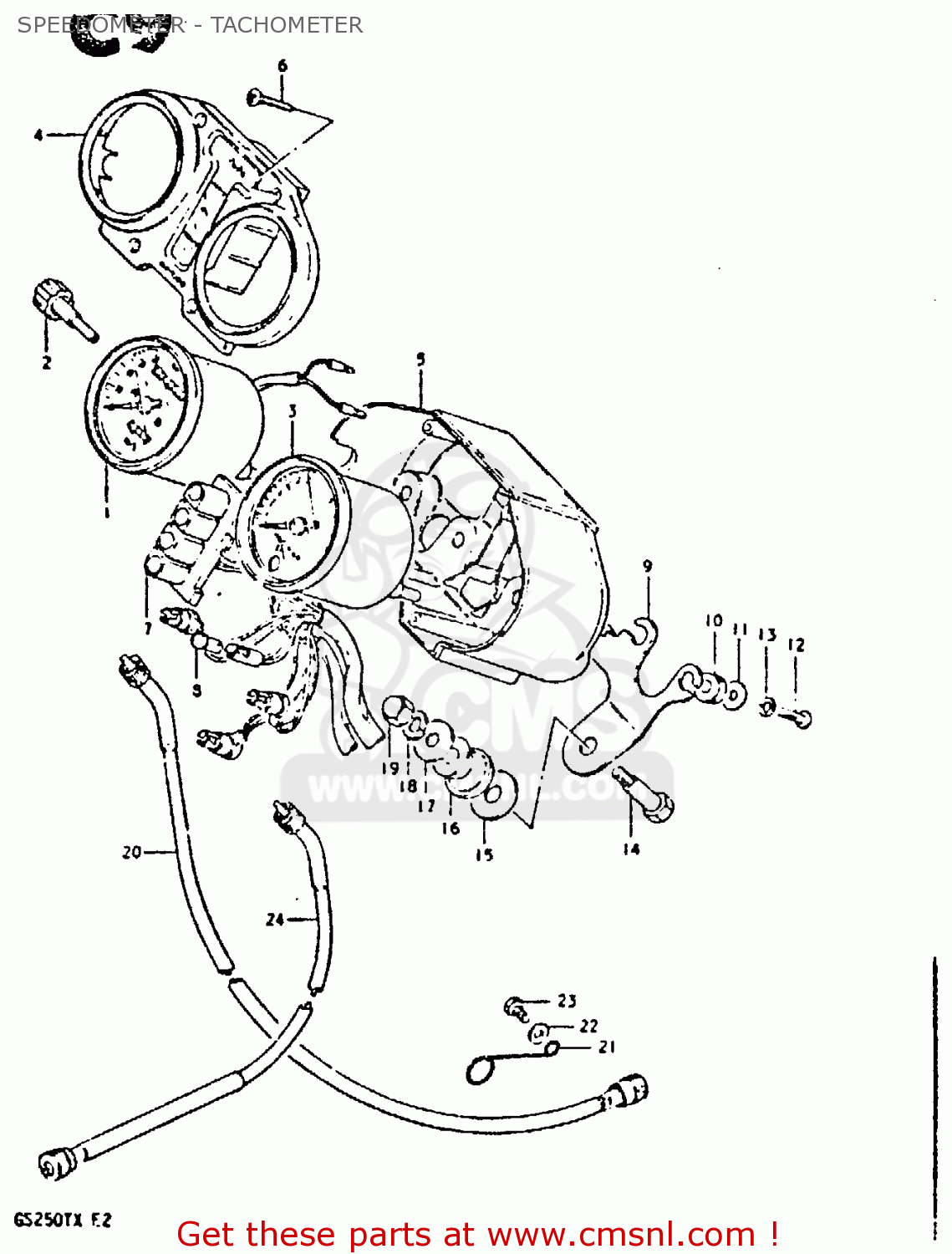 SPEEDOMETER - TACHOMETER GS250T 1981 (X) UNITED KINGDOM (E02)