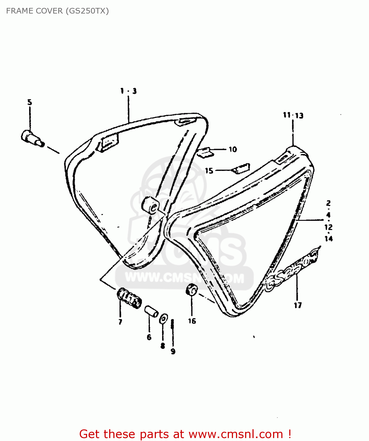 FRAME COVER (GS250TX) GS250T 1981 (X) UNITED KINGDOM (E02)