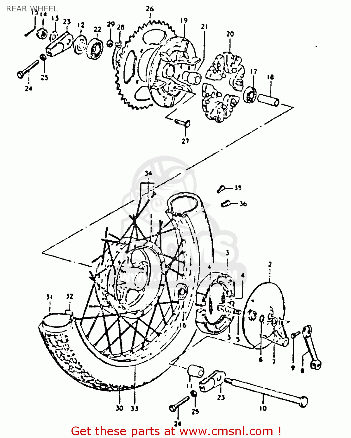 REAR WHEEL GS250T 1981 (X) UNITED KINGDOM (E02)