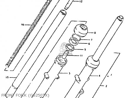 FRONT FORK (GS250TX) - GS250T 1981 (X) UNITED KINGDOM (E02)