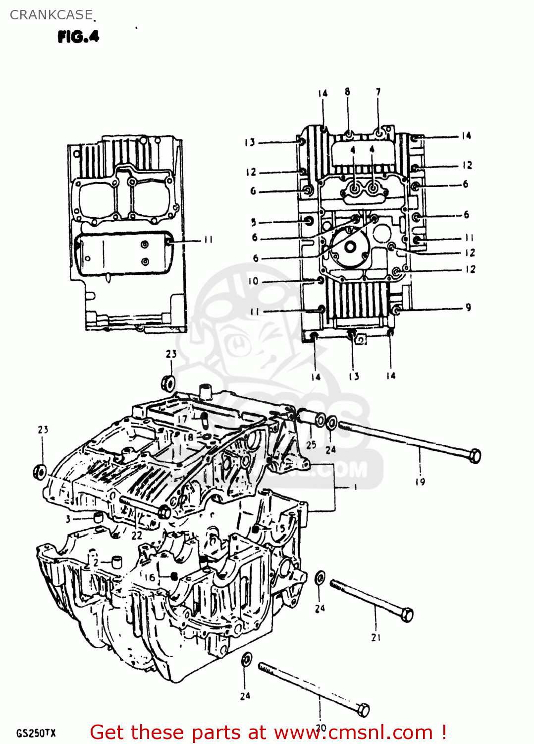 CRANKCASE GS250T 1981 (X) USA (E03)