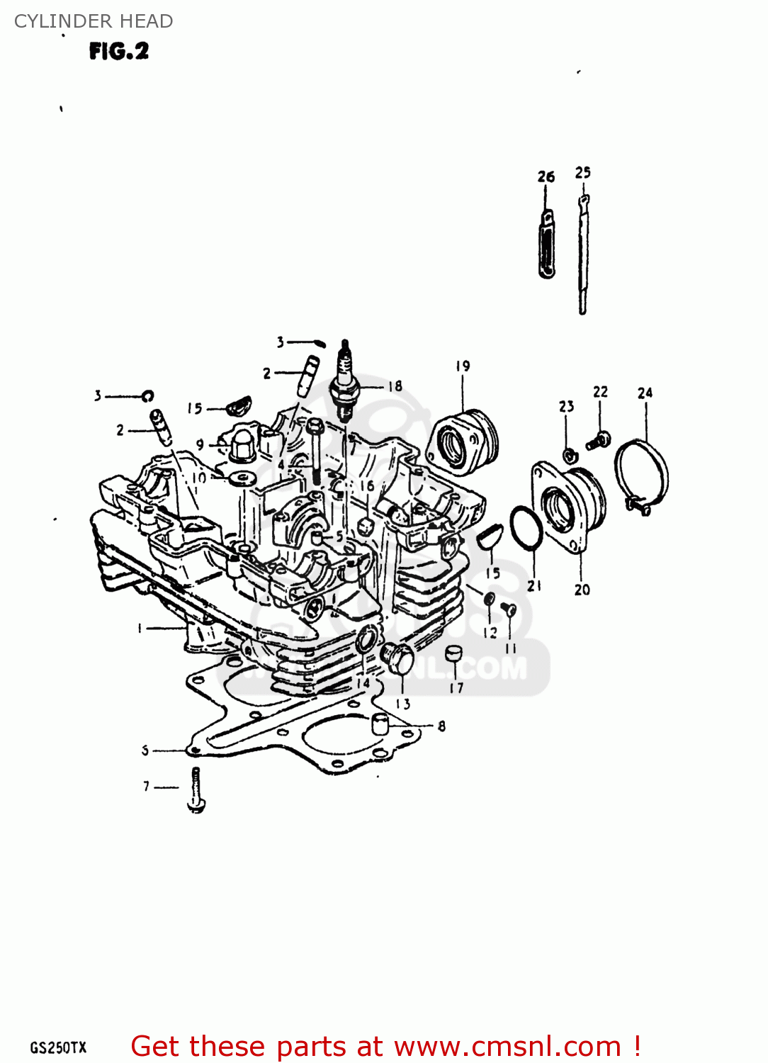 CYLINDER HEAD GS250T 1981 (X) USA (E03)