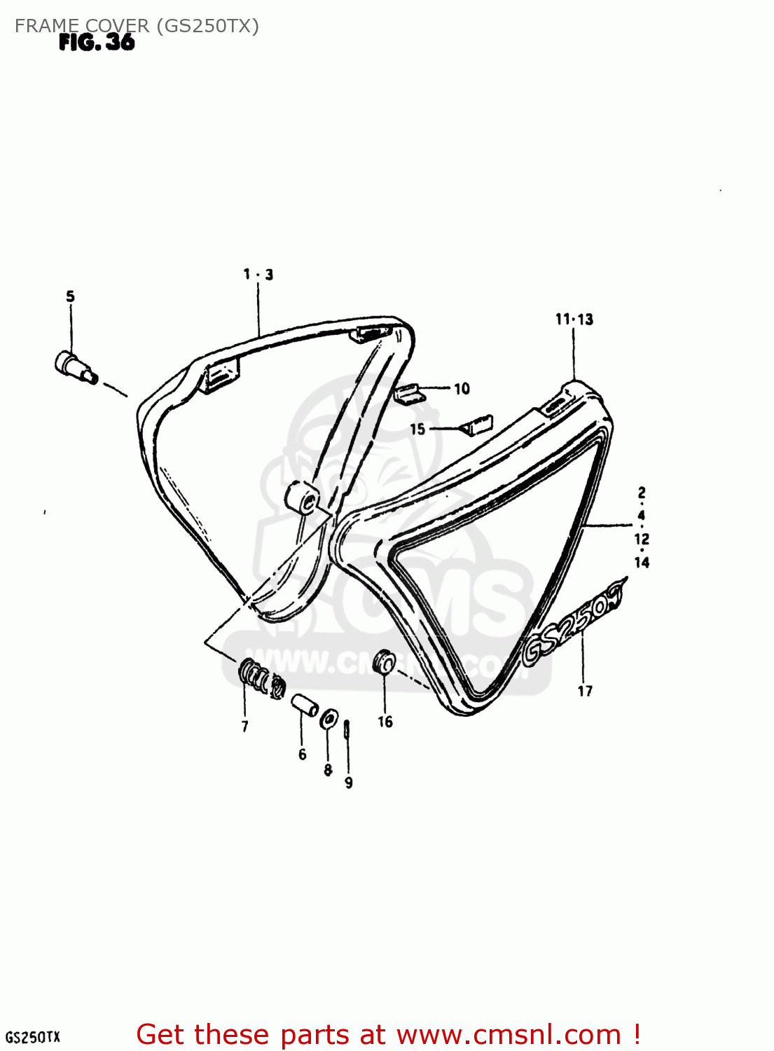 FRAME COVER (GS250TX) GS250T 1981 (X) USA (E03)