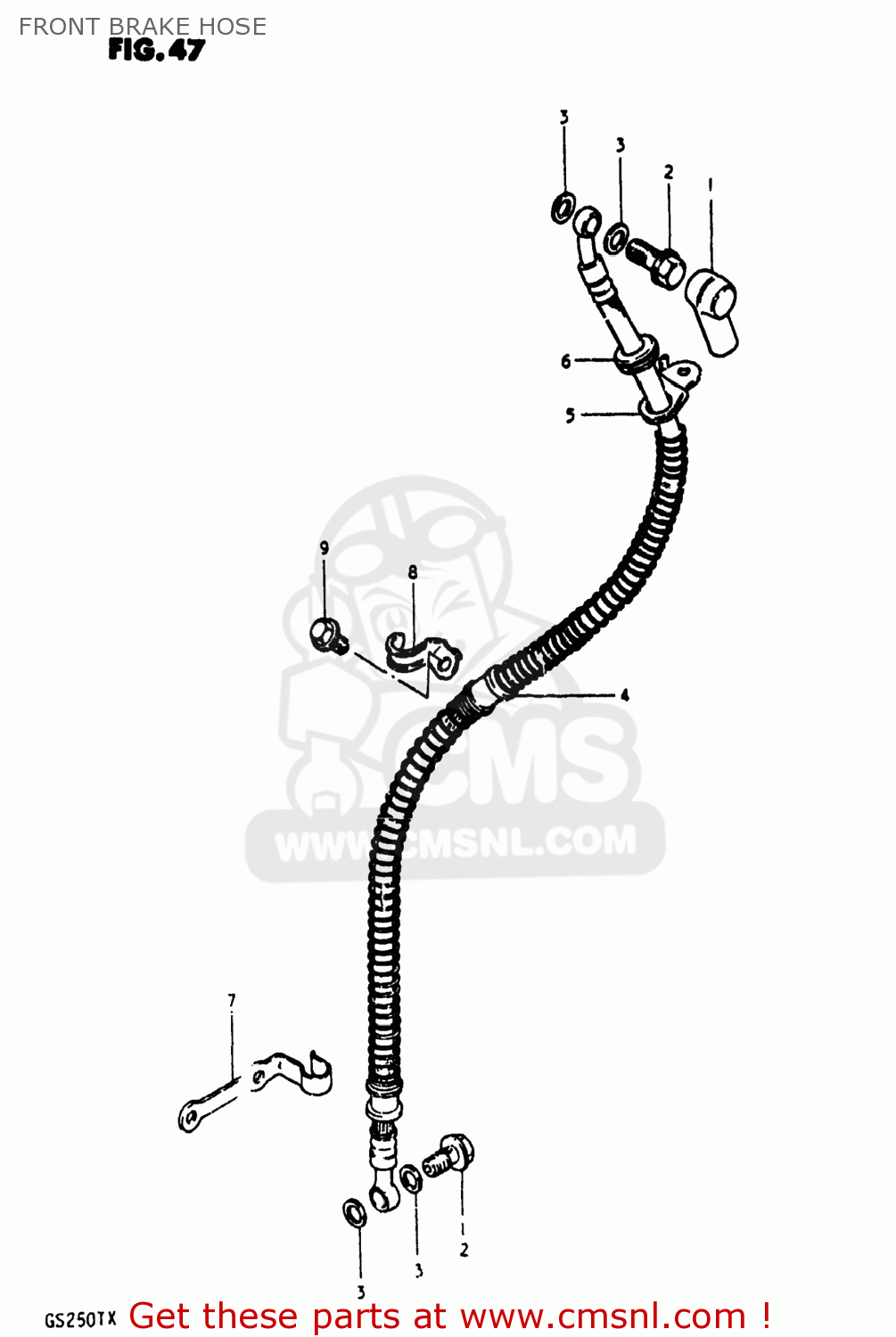 FRONT BRAKE HOSE GS250T 1981 (X) USA (E03)