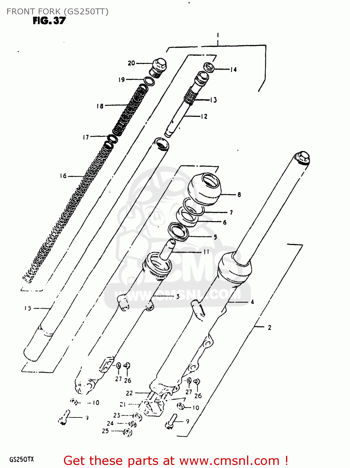 FRONT FORK (GS250TT) GS250T 1981 (X) USA (E03)