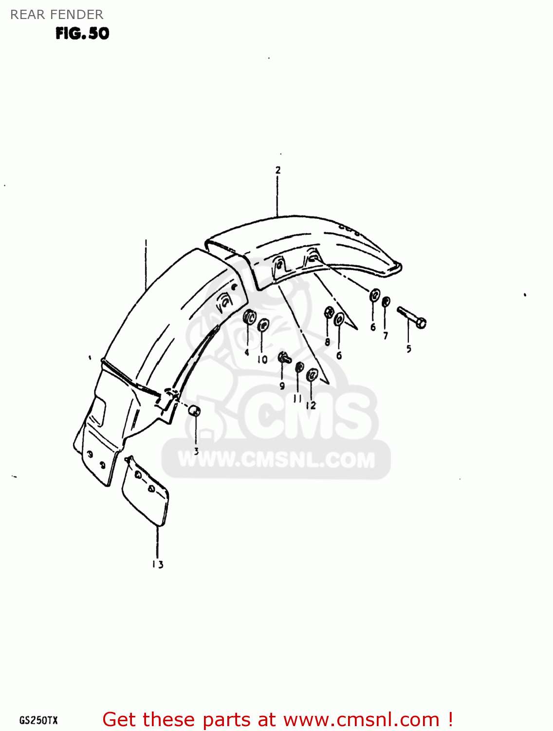 REAR FENDER GS250T 1981 (X) USA (E03)