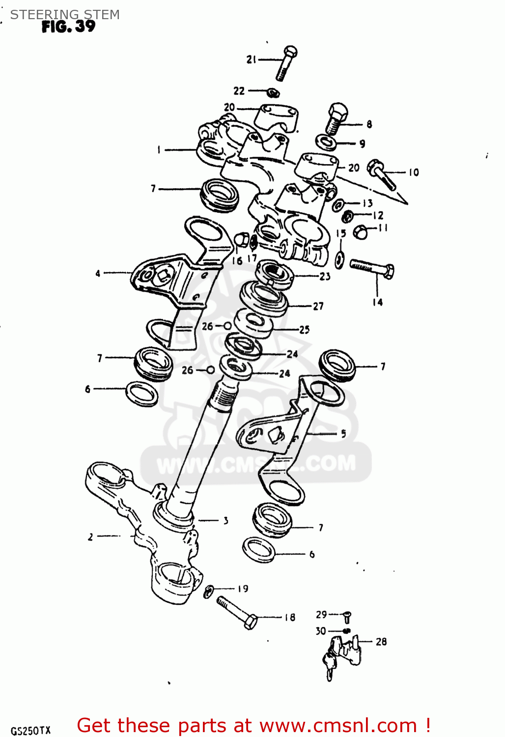 STEERING STEM GS250T 1981 (X) USA (E03)