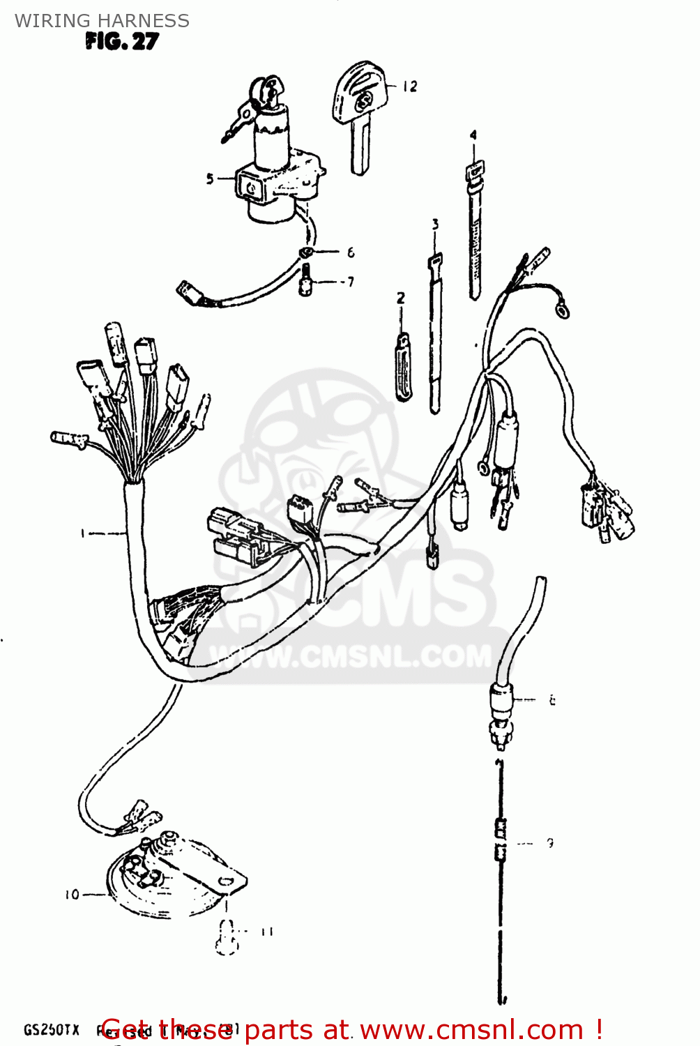 WIRING HARNESS GS250T 1981 (X) USA (E03)