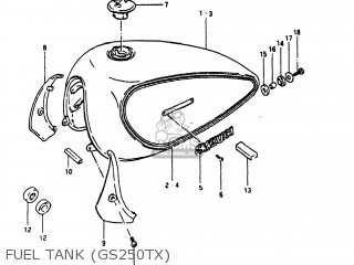 FUEL TANK (GS250TX) - GS250T 1981 (X) USA (E03)