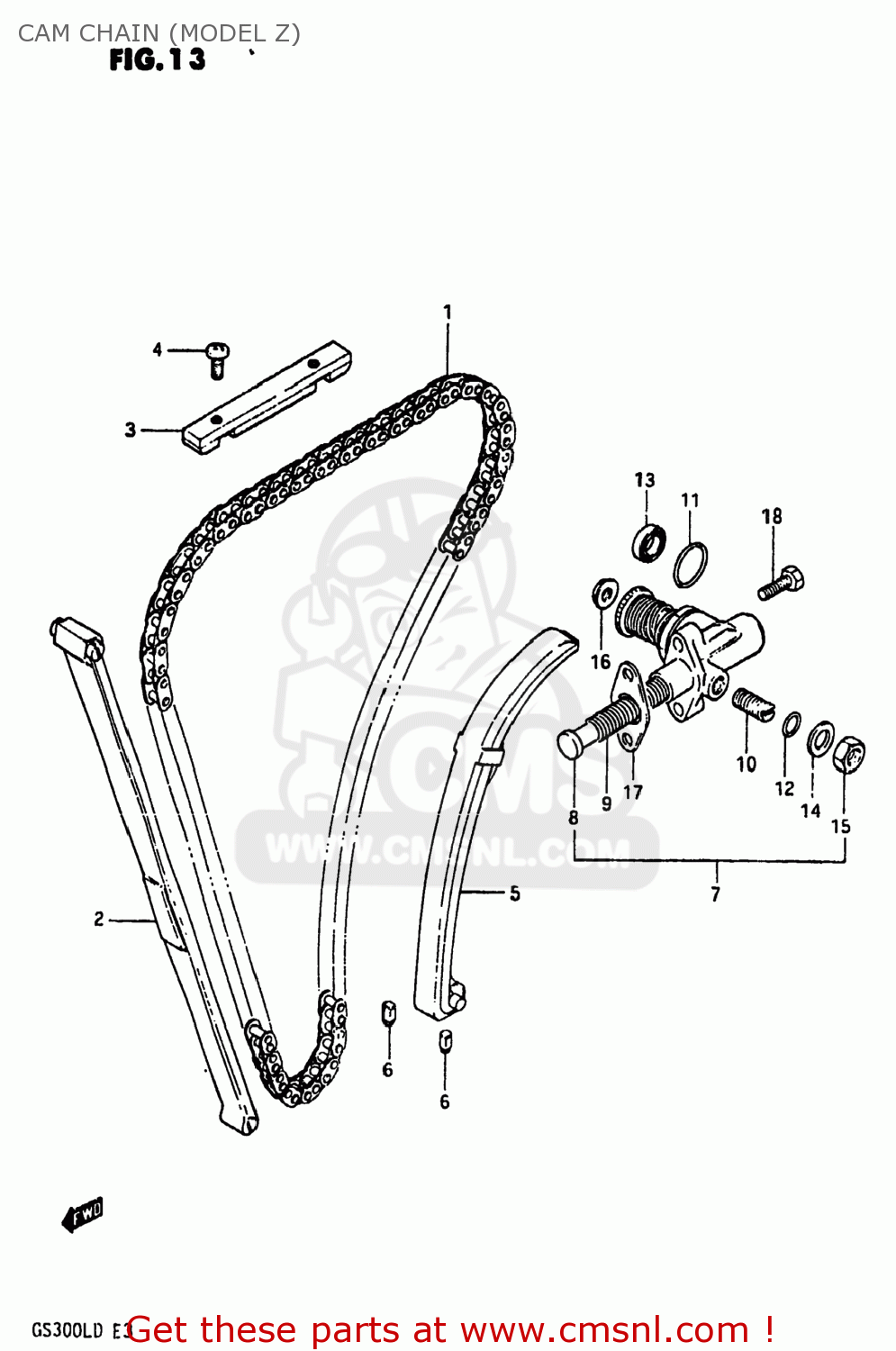CAM CHAIN (MODEL Z) GS300L 1982 (Z) USA (E03)