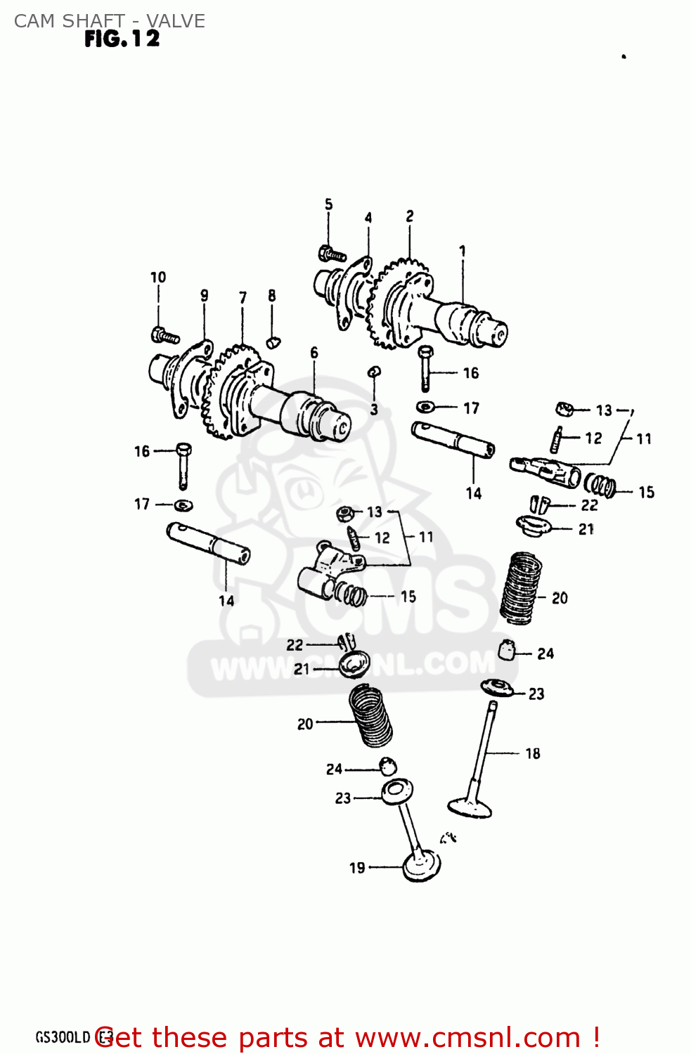 CAM SHAFT - VALVE GS300L 1982 (Z) USA (E03)