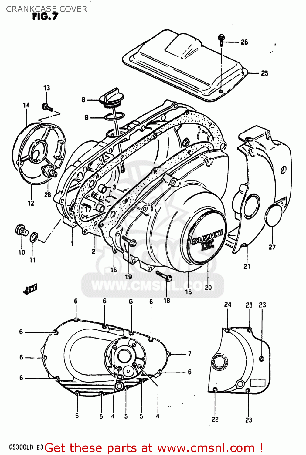 CRANKCASE COVER GS300L 1982 (Z) USA (E03)