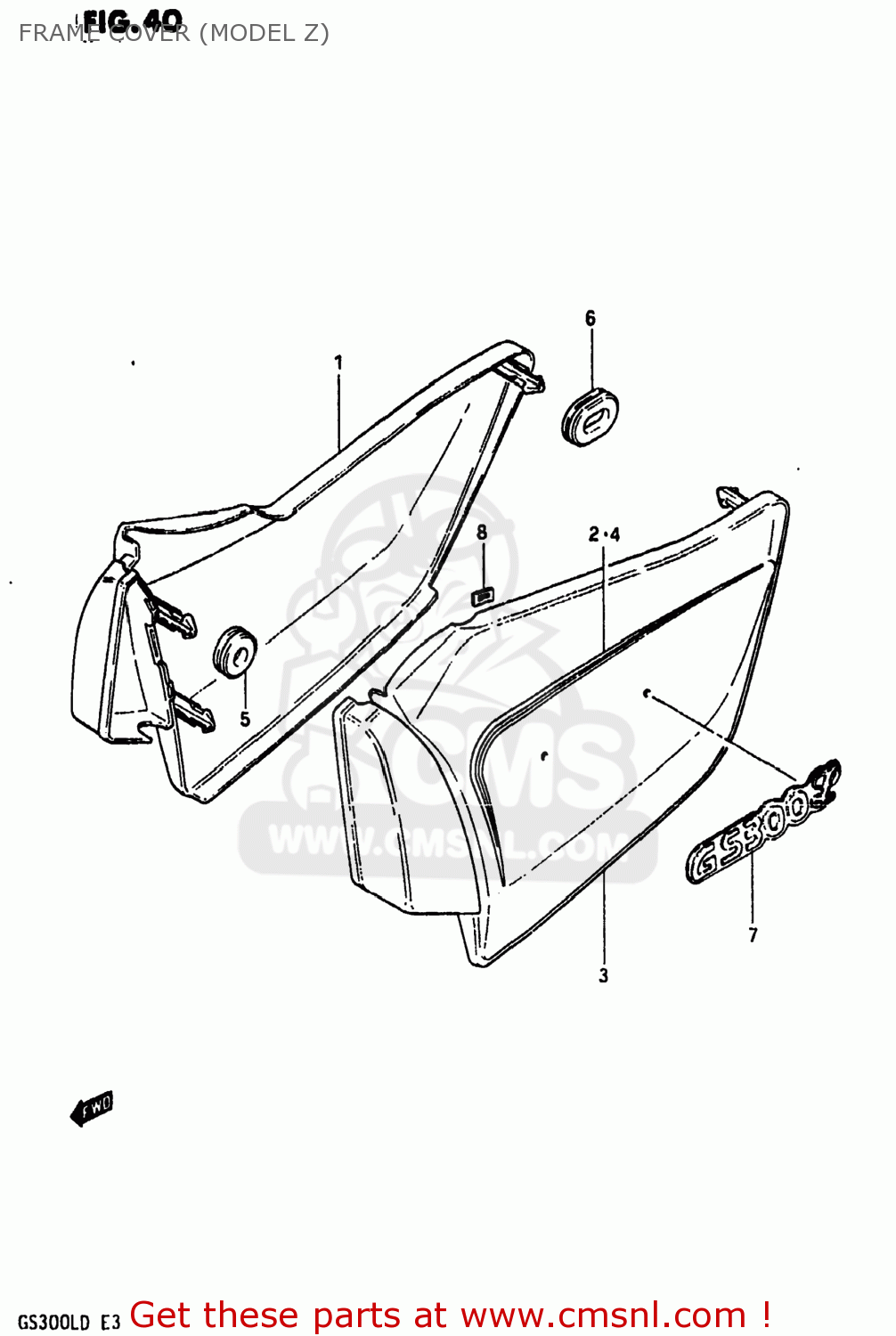 FRAME COVER (MODEL Z) GS300L 1982 (Z) USA (E03)