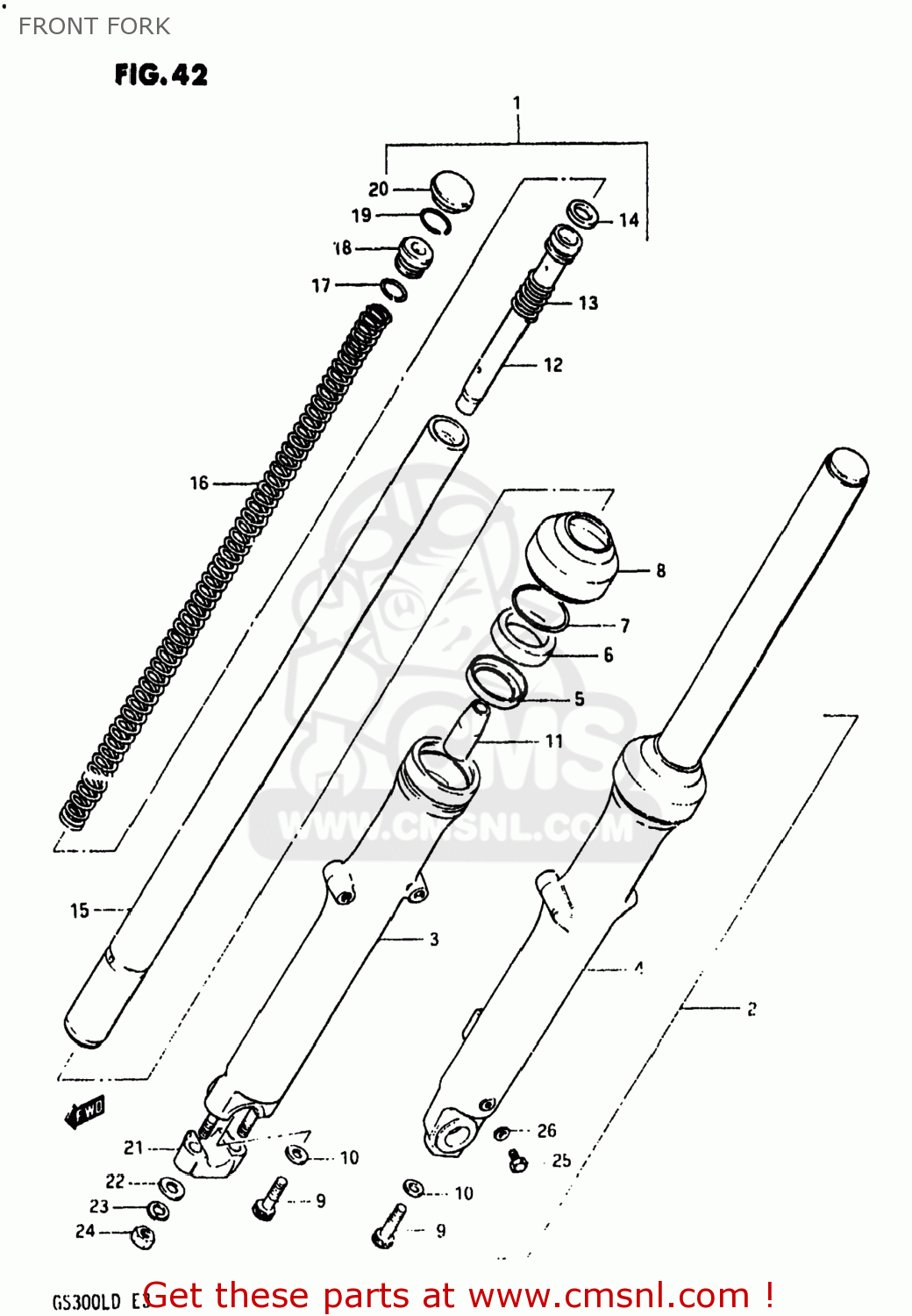 FRONT FORK GS300L 1982 (Z) USA (E03)