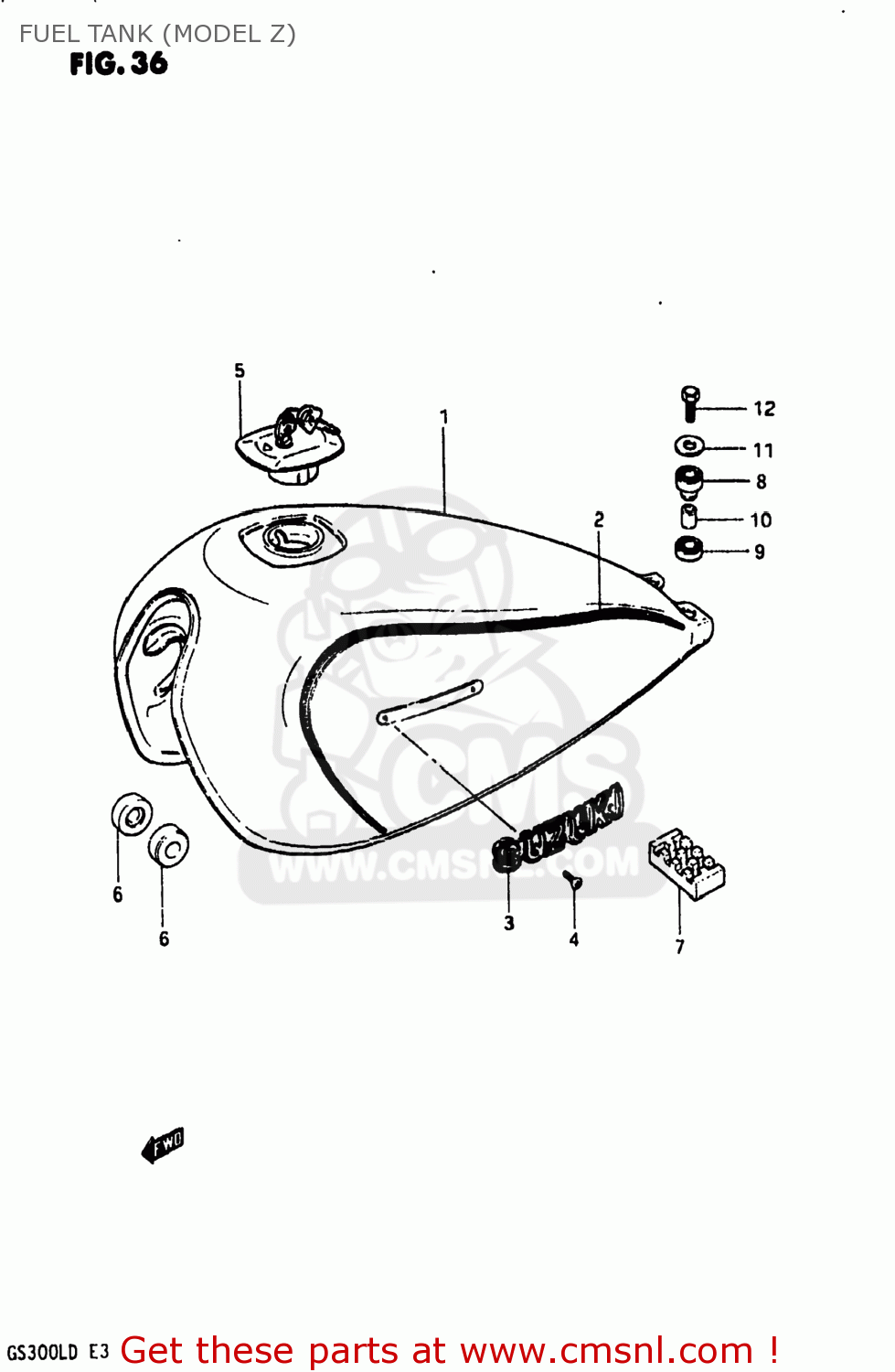 FUEL TANK (MODEL Z) GS300L 1982 (Z) USA (E03)