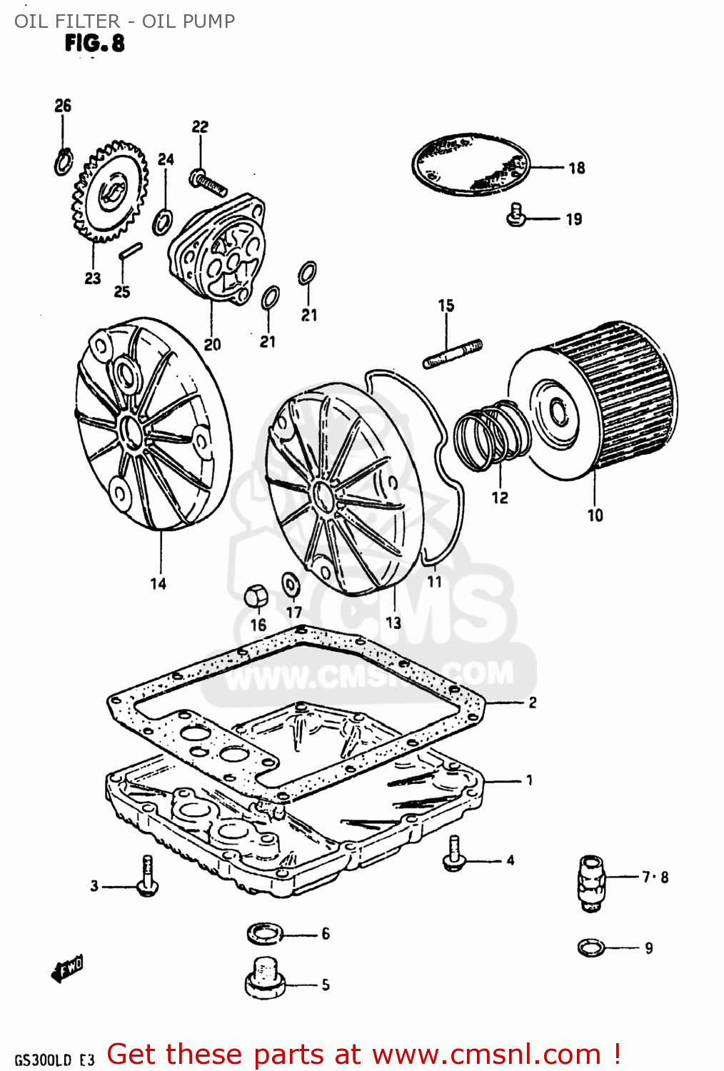 OIL FILTER - OIL PUMP GS300L 1982 (Z) USA (E03)