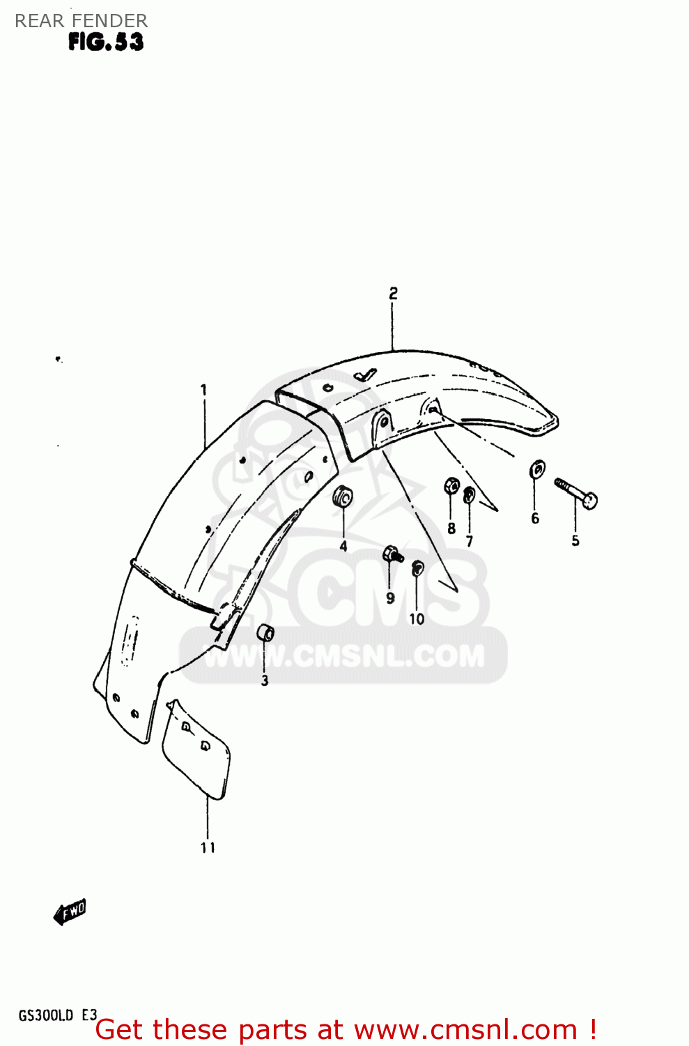 REAR FENDER GS300L 1982 (Z) USA (E03)