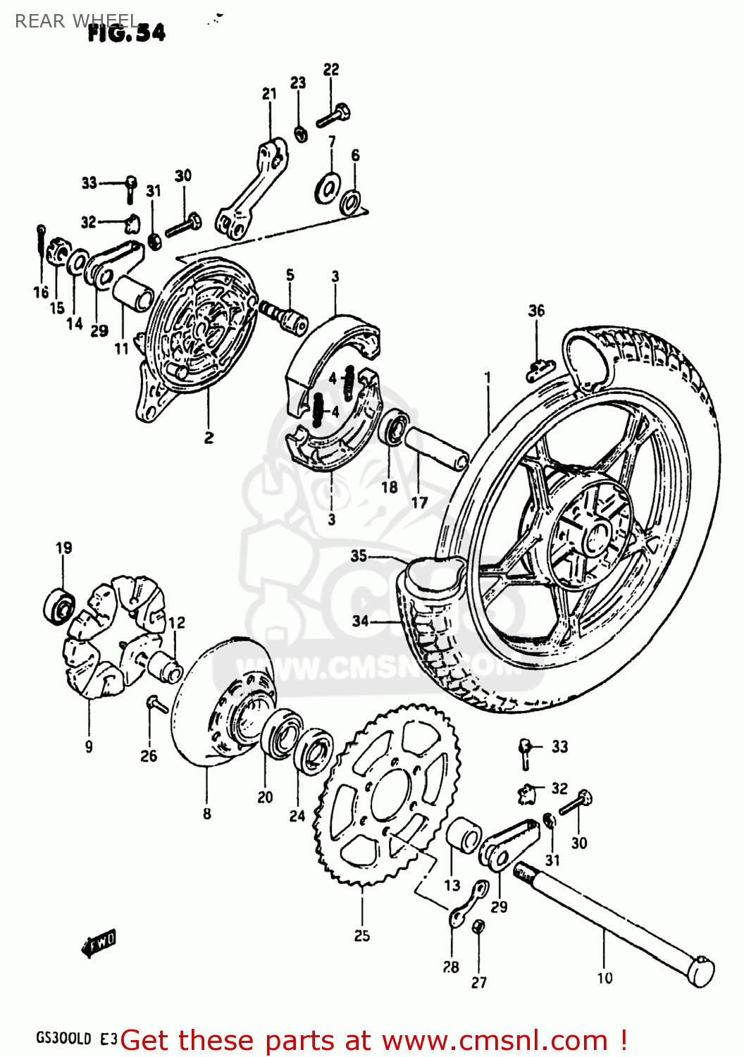 REAR WHEEL GS300L 1982 (Z) USA (E03)