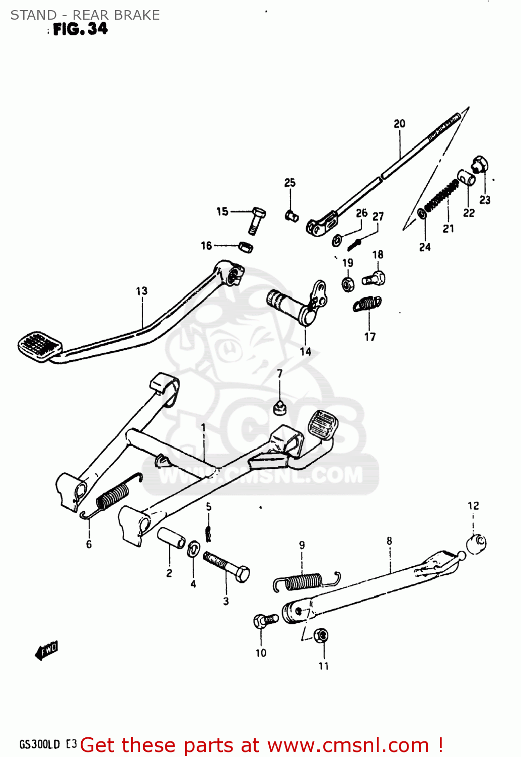 STAND - REAR BRAKE GS300L 1982 (Z) USA (E03)