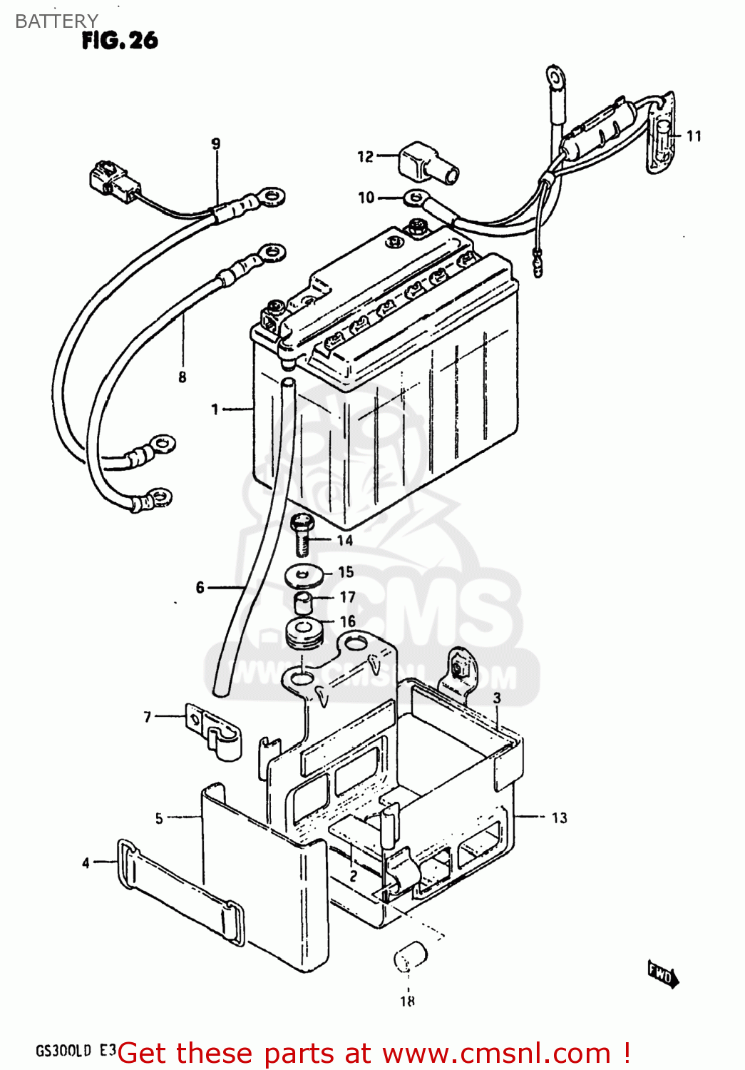 BATTERY GS300L 1983 (D) USA (E03)