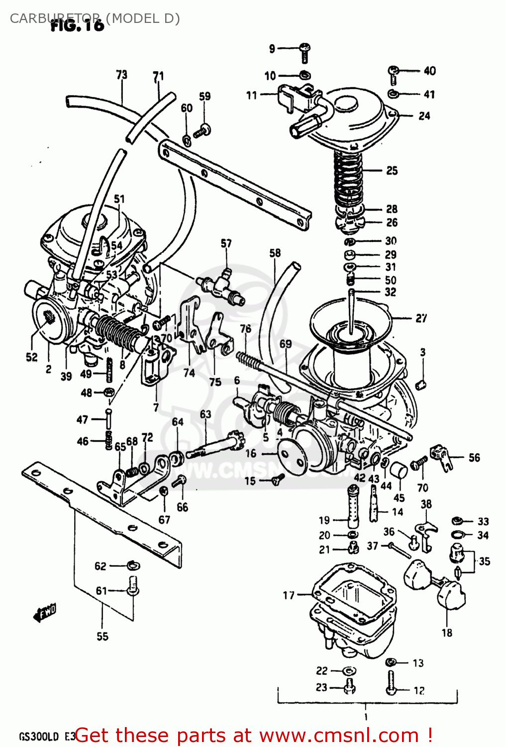 CARBURETOR (MODEL D) GS300L 1983 (D) USA (E03)