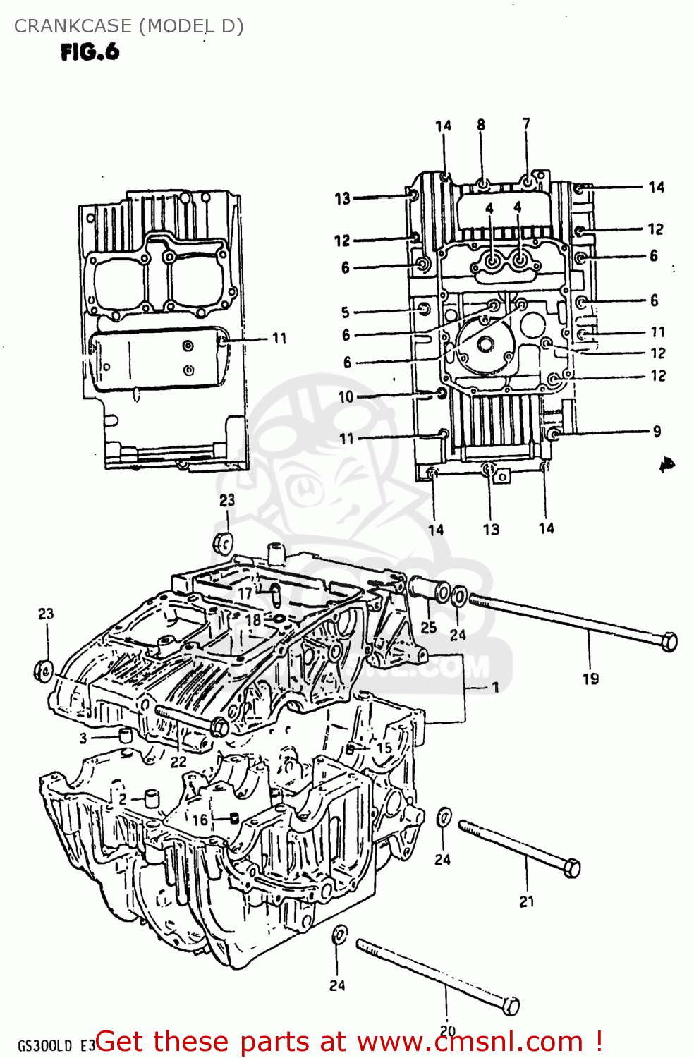 CRANKCASE (MODEL D) GS300L 1983 (D) USA (E03)