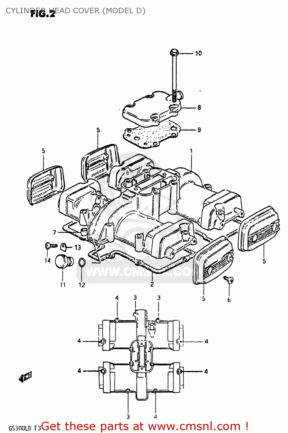 CYLINDER HEAD COVER (MODEL D) GS300L 1983 (D) USA (E03)