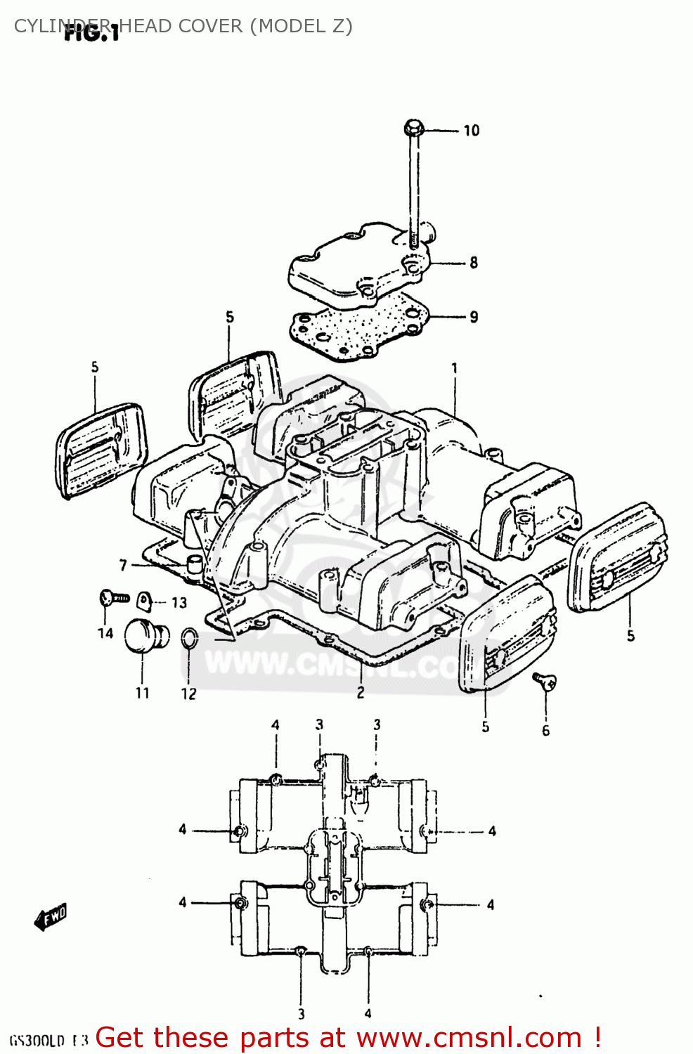 CYLINDER HEAD COVER (MODEL Z) GS300L 1983 (D) USA (E03)