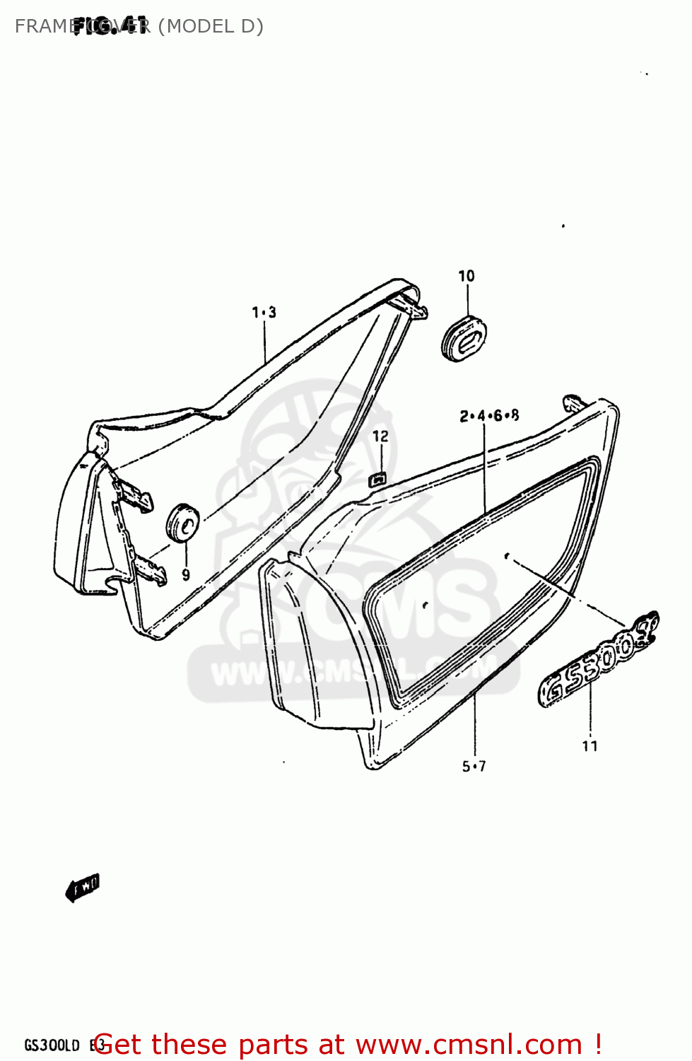 FRAME COVER (MODEL D) GS300L 1983 (D) USA (E03)