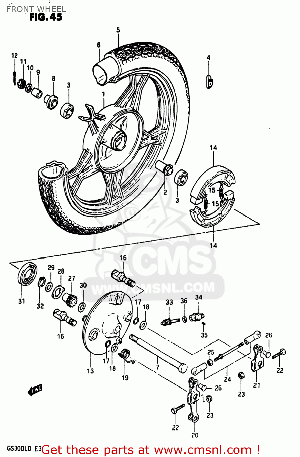 FRONT WHEEL GS300L 1983 (D) USA (E03)