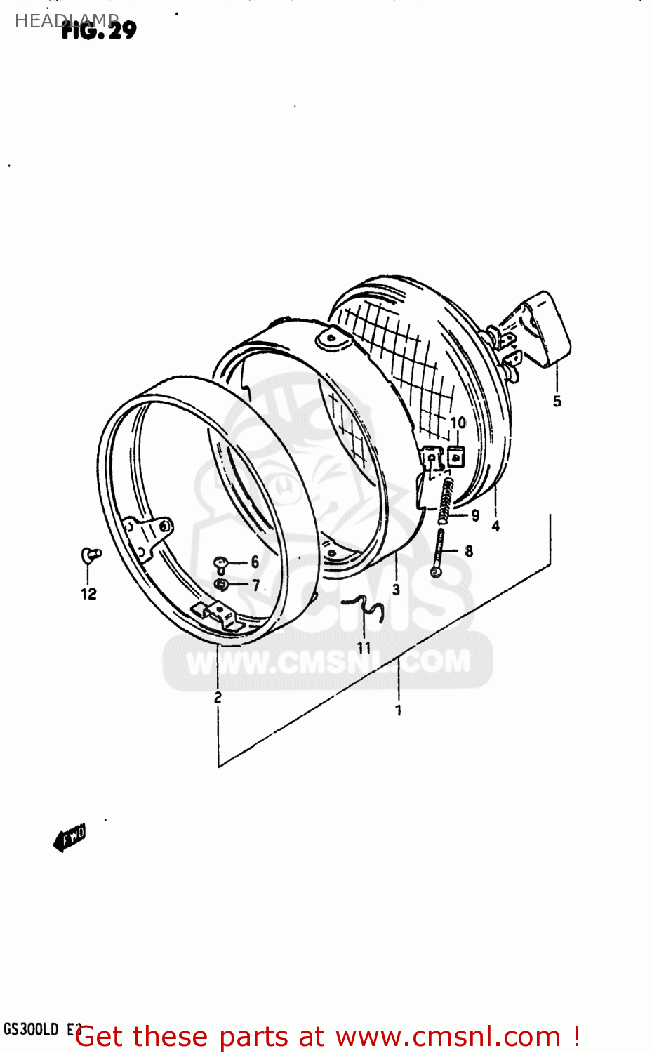 HEADLAMP GS300L 1983 (D) USA (E03)