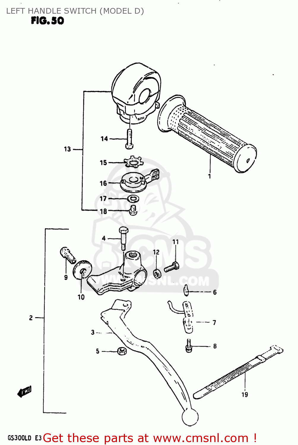LEFT HANDLE SWITCH (MODEL D) GS300L 1983 (D) USA (E03)