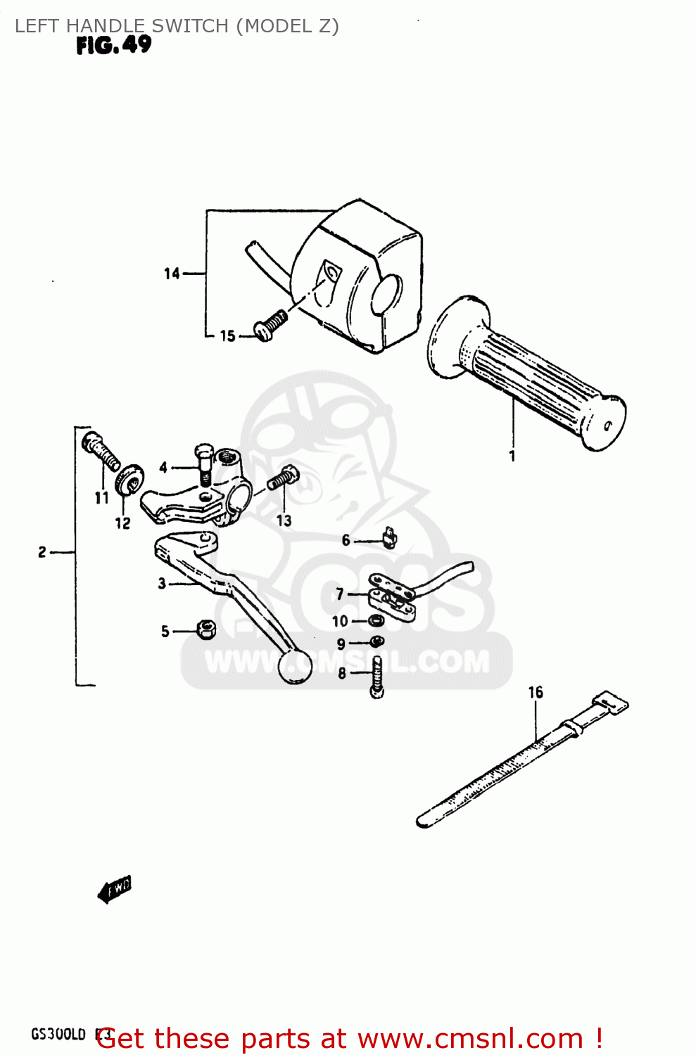 LEFT HANDLE SWITCH (MODEL Z) GS300L 1983 (D) USA (E03)