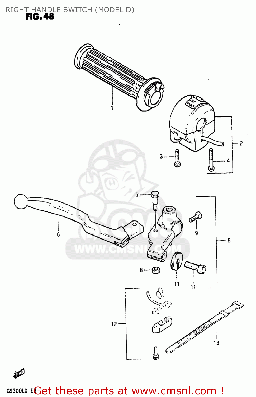 RIGHT HANDLE SWITCH (MODEL D) GS300L 1983 (D) USA (E03)