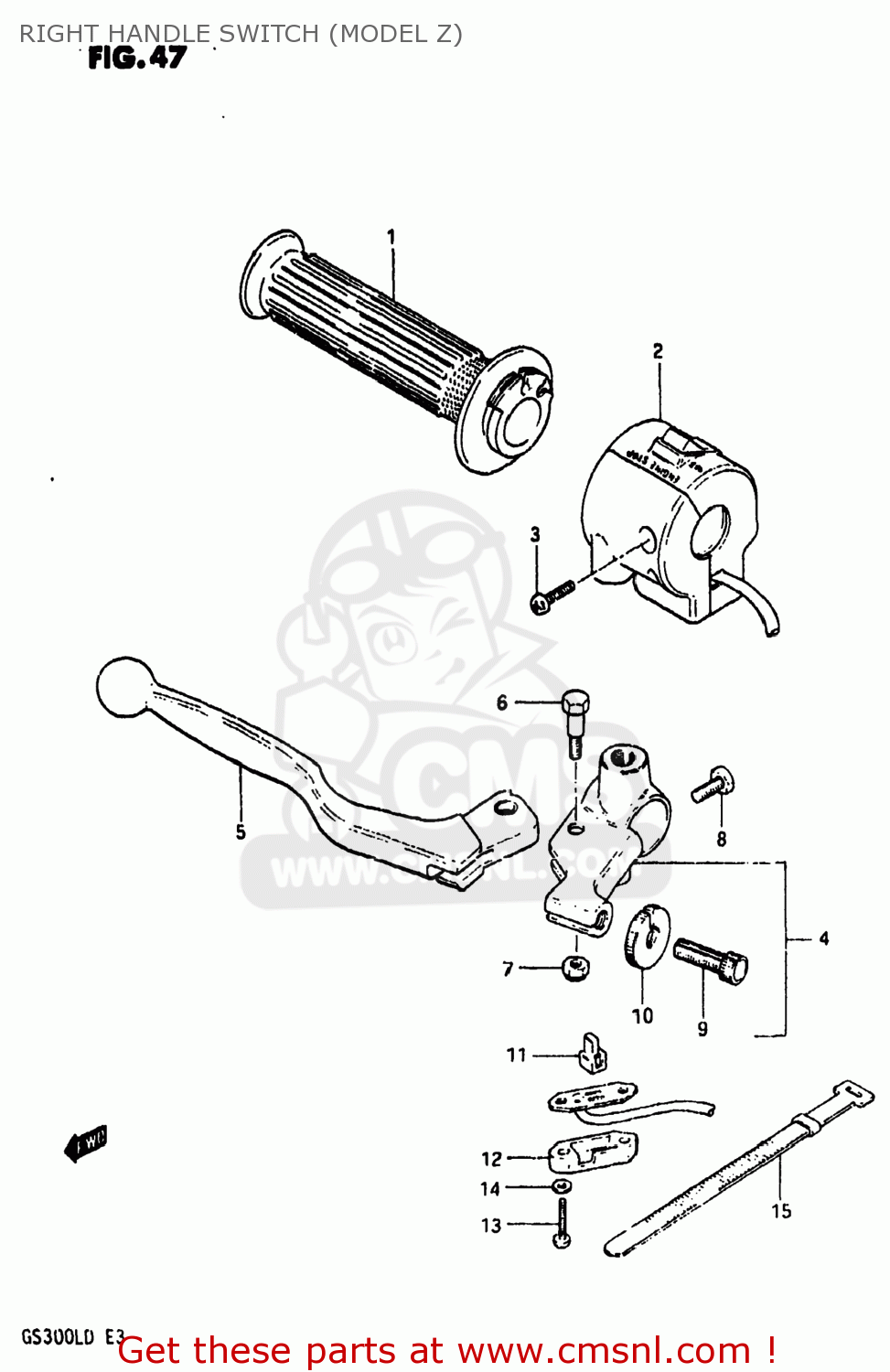 RIGHT HANDLE SWITCH (MODEL Z) GS300L 1983 (D) USA (E03)