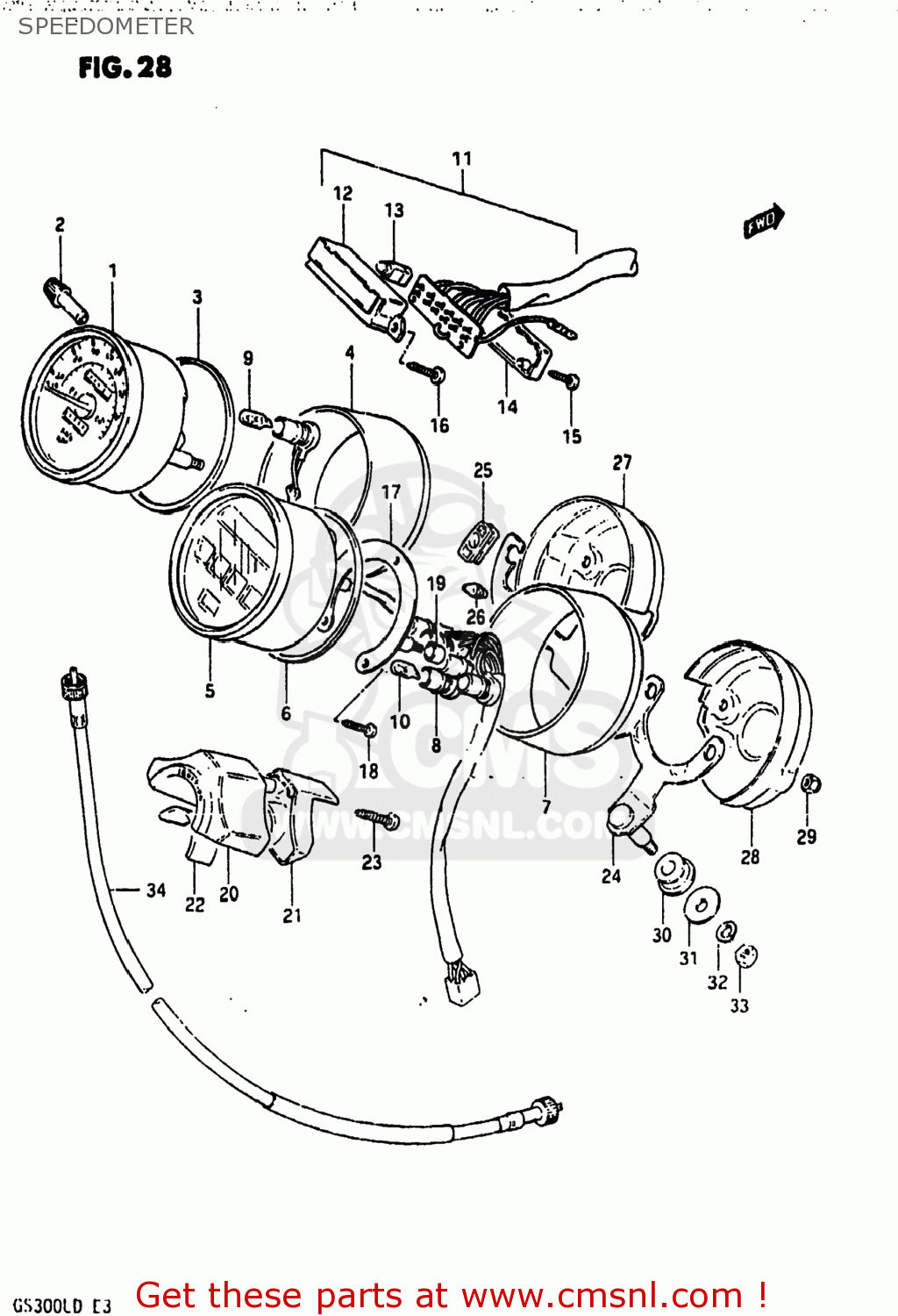 SPEEDOMETER GS300L 1983 (D) USA (E03)