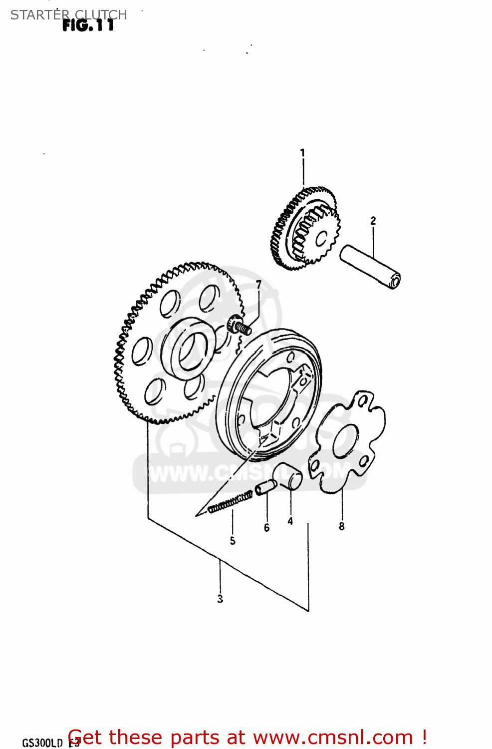 STARTER CLUTCH GS300L 1983 (D) USA (E03)