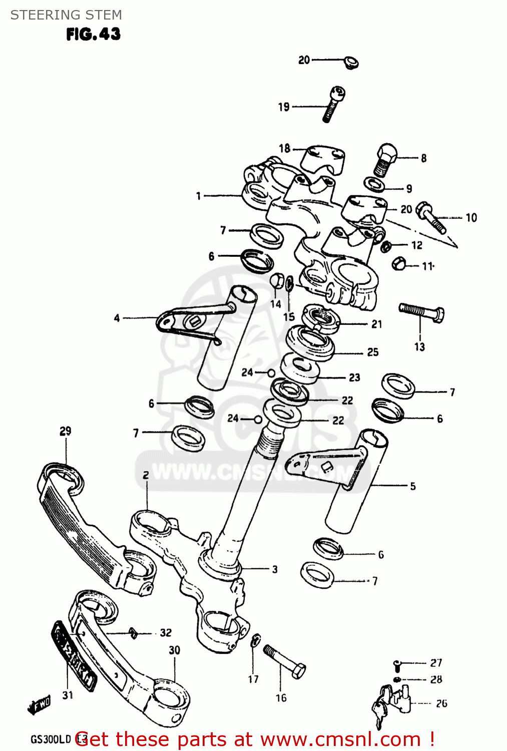 STEERING STEM GS300L 1983 (D) USA (E03)