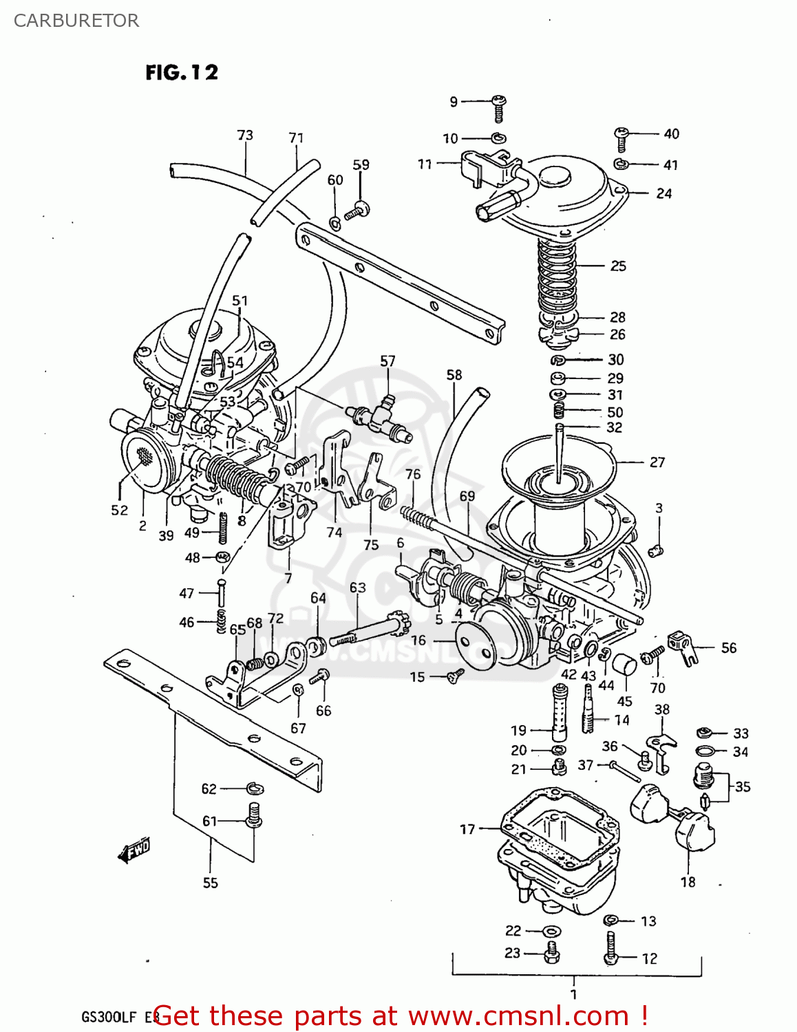 Suzuki GS300L 1985 (F) USA (E03) CARBURETOR - buy original CARBURETOR ...