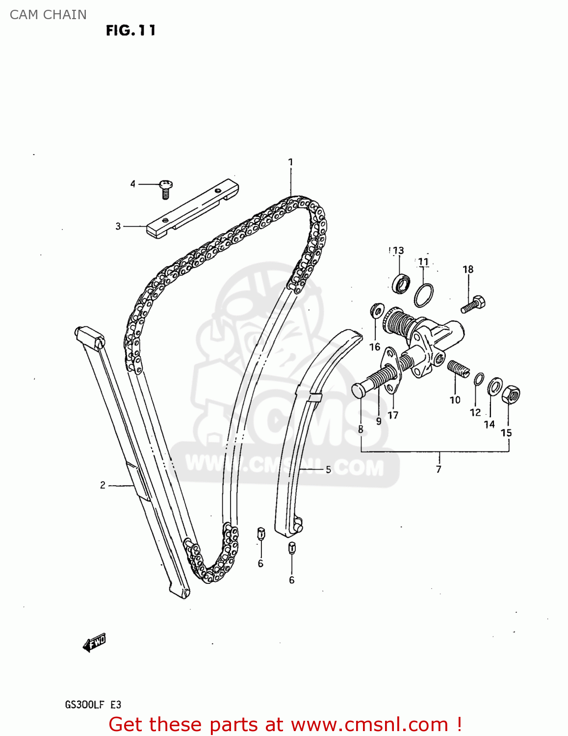 CAM CHAIN GS300L 1985 (F) USA (E03)