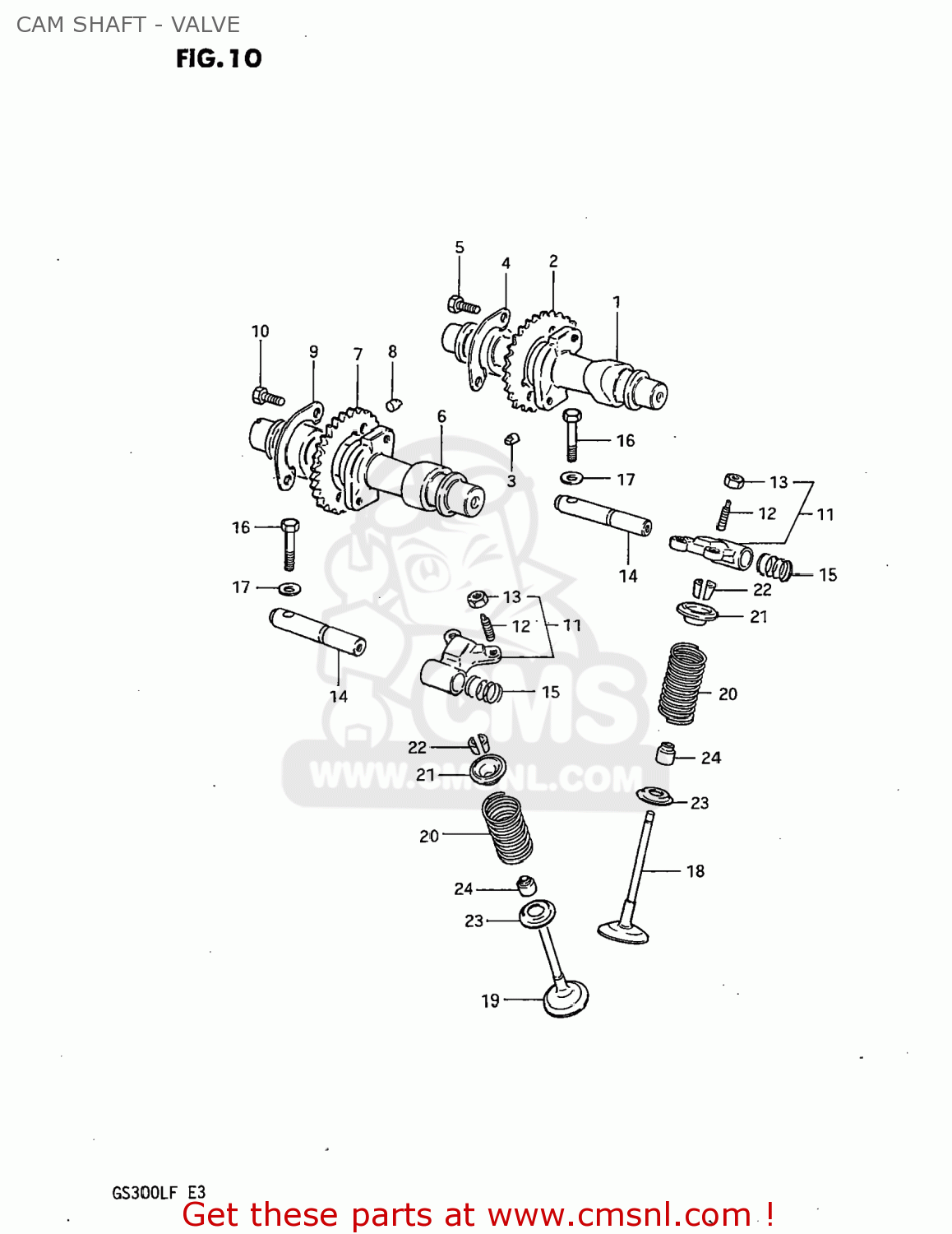 CAM SHAFT - VALVE GS300L 1985 (F) USA (E03)