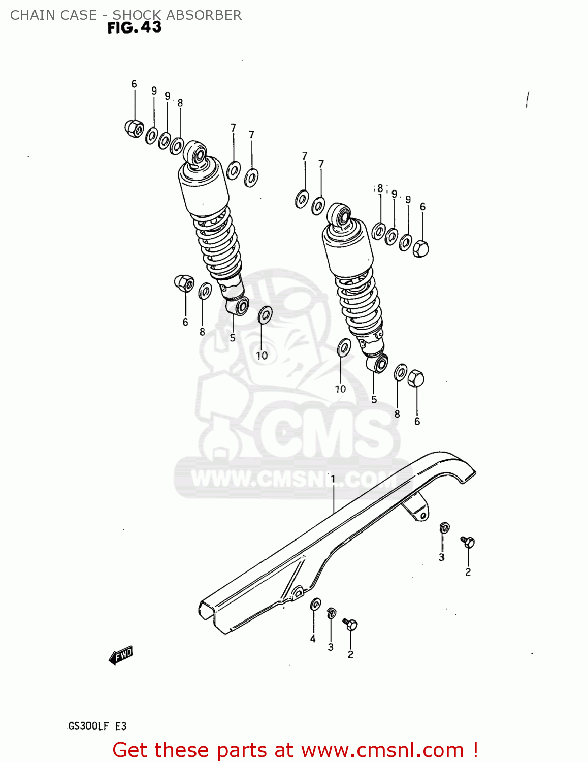 CHAIN CASE - SHOCK ABSORBER GS300L 1985 (F) USA (E03)